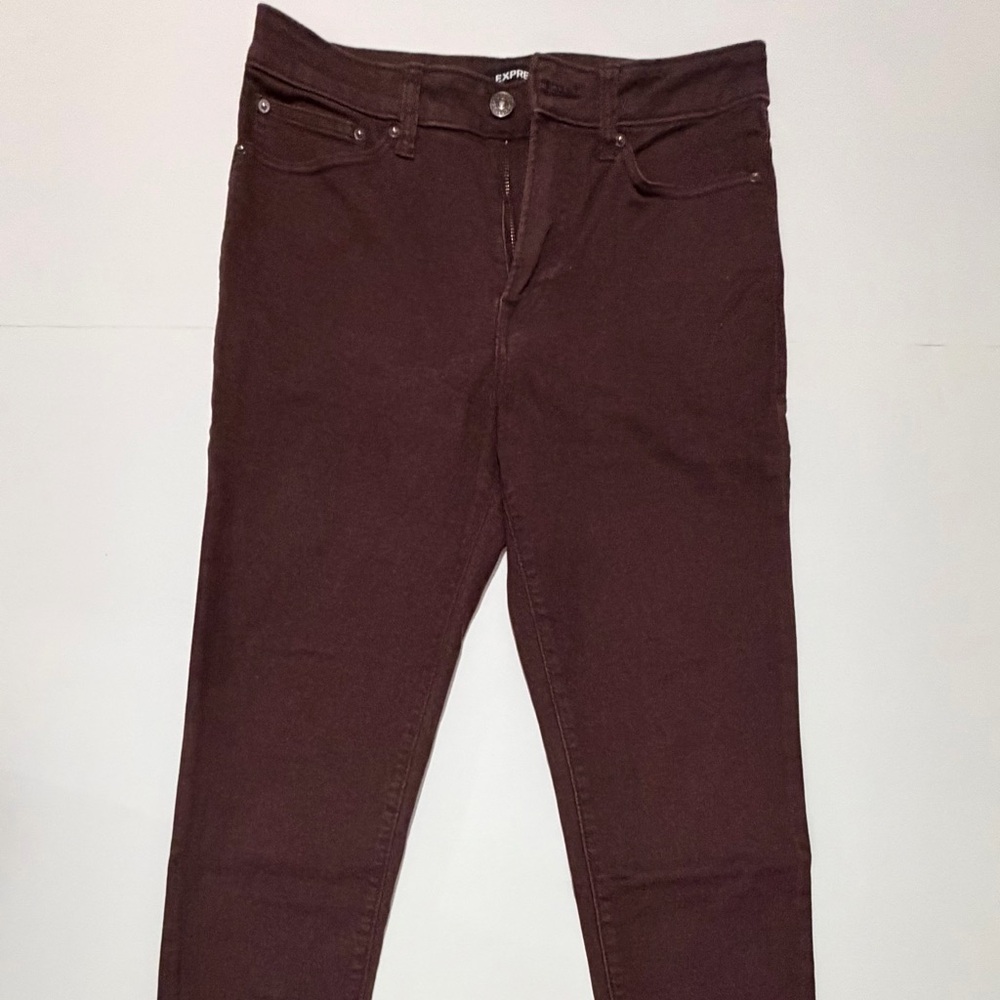 Express Men's Burgundy Skinny Jeans